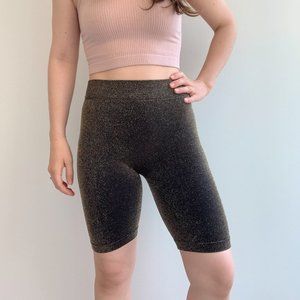 Free People Black Seamless Rib Bike Short (XS)